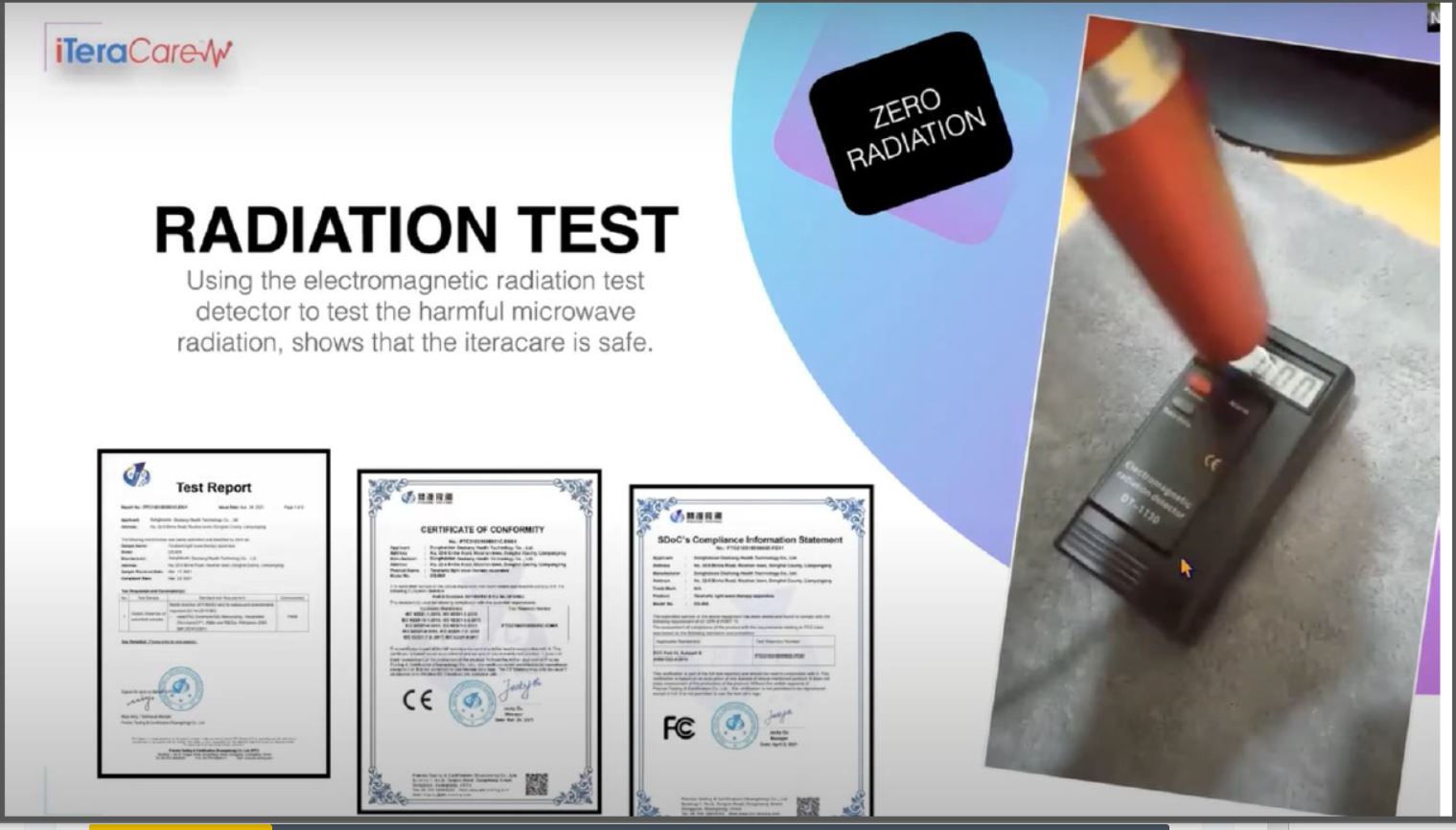 iTeraCare radiation tests